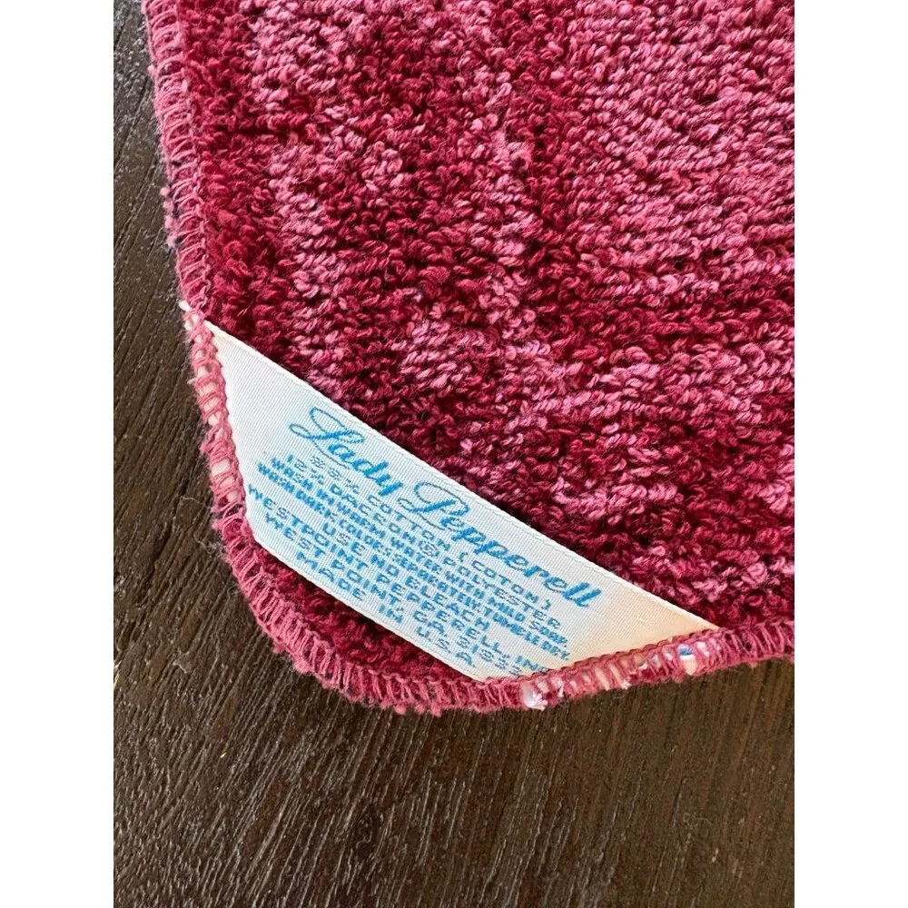 VTG Lady Pepperell Pink Burgundy Washcloth 1960's